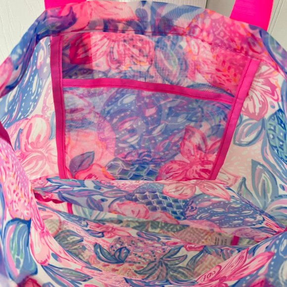Lilly Pulitzer Mesh Tote - Snappy Turtle - New - Picture 4 of 5